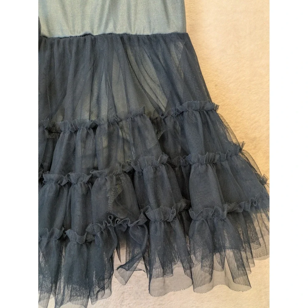 Curtain Call Costumes Girls Slate Blue Tulle Ruffle Dance Leotard‎ Tutu P203 CLA